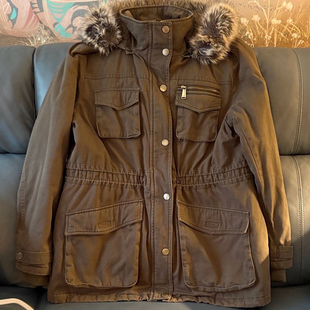 BCBGeneration Dark Brown Utility Jacket with Faux… - image 8